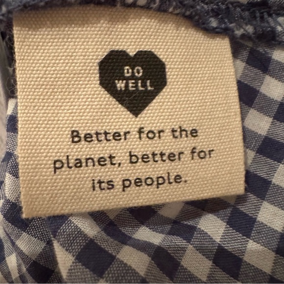 Madewell Faux Wrap Embroidered Gingham Check in preppy Navy Midi Dress Tie Waist - Picture 13 of 16